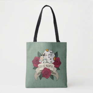 Floral Skull Dia de los Muertos   Tragetasche Tasche