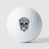Floral Skull Doodle Golfball (Vorderseite)