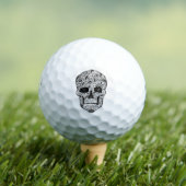 Floral Skull Doodle Golfball (Insitu T-Shirt)