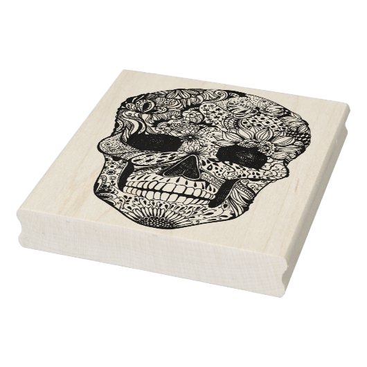 Floral Skull Doodle Gummistempel (Stempel)