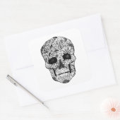 Floral Skull Doodle Quadratischer Aufkleber (Umschlag)