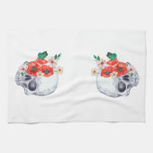 Floral Skull Goth Geschirrtuch (Horizontal)