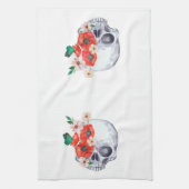Floral Skull Goth Geschirrtuch (Vertikal)