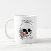 Floral Skull Goth "Hello Darkness" Art Kaffeetasse (Links)