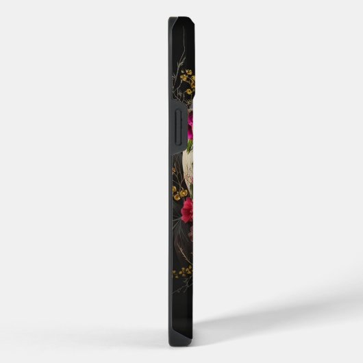 Floral Skull Goth Pagan Monogram iPhone Hülle (Rechte Seite)