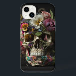 Floral Skull Goth Pagan Monogram iPhone 14 Plus Hülle<br><div class="desc">Schöne Blume,  die diesen menschlichen Schädel umrahmen,  machen ihn zu einer hübschen heidnischen Grafik. Ideal für Hexen,  Schamanen,  Heiden,  Norse,  Punk,  Wicca,  Okkultisten und solche in Zauberei. Passen Sie Ihre Monogramm Initial an.</div>