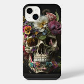 Floral Skull Goth Pagan Monogram iPhone Hülle (Rückseite)