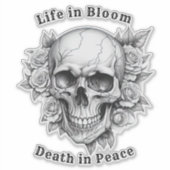 Floral Skull Halloween Aufkleber (Vorderseite)