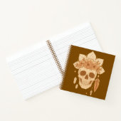 Floral Skull Halloween Boho Notizblock (Innenseite)