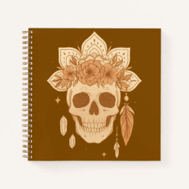 Floral Skull Halloween Boho Notizblock