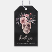 Floral Skull Halloween Brautparty Gefallen Geschenkanhänger (Vorderseite)