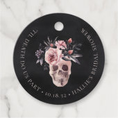 Floral Skull Halloween-Brautparty Geschenkanhänger (Vorderseite)