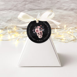 Floral Skull Halloween-Brautparty Geschenkanhänger