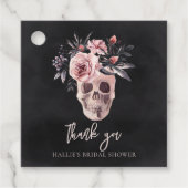 Floral Skull Halloween-Brautparty Geschenkanhänger (Vorderseite)