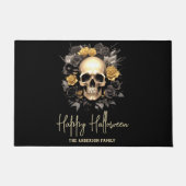 Floral Skull Halloween Fußmatte (Vorderseite)