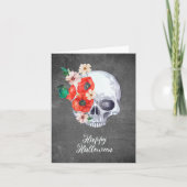 Floral Skull Halloween Karte (Vorderseite)