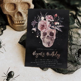 Floral Skull Halloween Party Folieneinladung