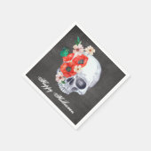 Floral Skull Halloween Serviette (Ecke)