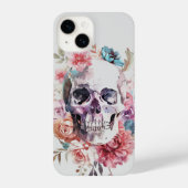 Floral Skull Handy Fall, Goth iPhone Case Hülle (Rückseite)