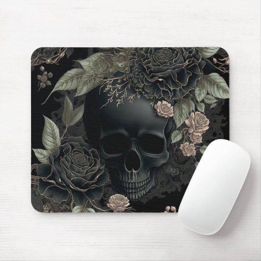 Floral Skull Mousepad (Mit Mouse)