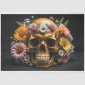 Floral-Skull-Musselin v7 Steampunk tissue Paper Seidenpapier (Vorderseite)
