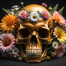 Floral-Skull-Musselin v7 Steampunk tissue Paper