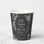 Floral Skull RIP Twenties 30th Birthday Party Pappbecher (Vorderseite)