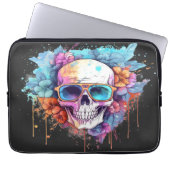 Floral Skull Shades Laptopschutzhülle (Vorderseite)
