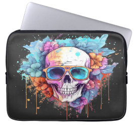 Floral Skull Shades Laptopschutzhülle