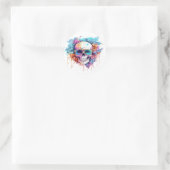 Floral Skull Shades Runder Aufkleber (Tasche)