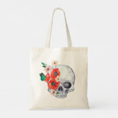 Floral Skull Tote Bag Tragetasche (Rückseite)