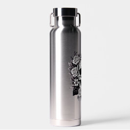 Floral Skull Wasser Flasche