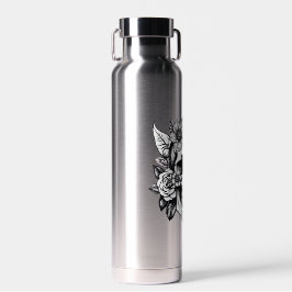 Floral Skull Wasser Flasche