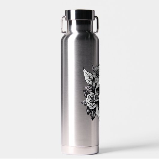 Floral Skull Wasser Flasche (Vorne)