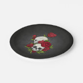 Floral Skulls Dia de los Muertos | Papierteller (Schrägansicht)