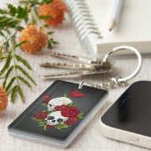 Floral Skulls Dia de los Muertos | Schlüsselanhäng Schlüsselanhänger (Vorderseite rechts)
