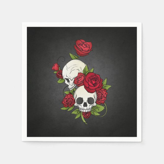 Floral Skulls Dia de los Muertos | Serviette (Vorderseite)