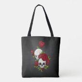 Floral Skulls Dia de los Muertos | Tragetasche Tasche (Rückseite)