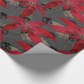 Floral & Skulls Gothic Grunge Weihnachtsmuster Geschenkpapier (Ecke)