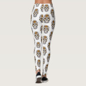 Floral Skulls Muster Frauen Leggings (Rückseite)