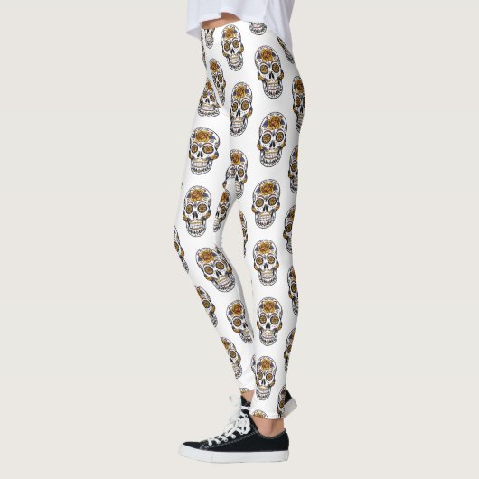 Floral Skulls Muster Frauen Leggings (Links)