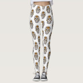 Floral Skulls Muster Frauen Leggings (Vorderseite)