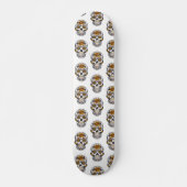 Floral Skulls Musterskateboard Skateboard (Vorne)