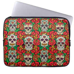 Floral Skulls Pattern Laptopschutzhülle