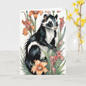 Floral Skunk Fumes Skunky Art Skunks Blume Karte (Gelbe Blume)