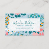 Floral Sky Blue Visitenkarte (Vorderseite)