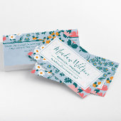 Floral Sky Blue Visitenkarte