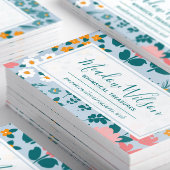 Floral Sky Blue Visitenkarte