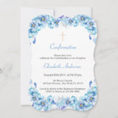 Floral Sky Blue Watercolor-Bestätigung Einladung (Vorderseite)