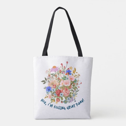 Floral & Slogan Graphic Tasche (Rückseite)